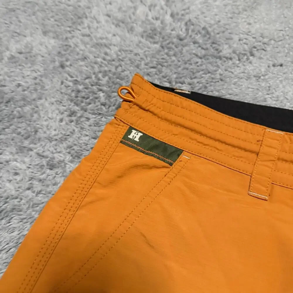 Howler Brothers Horizon Hybrid Shorts Mens 35 Orange Quick Dry Hiking Drawstring